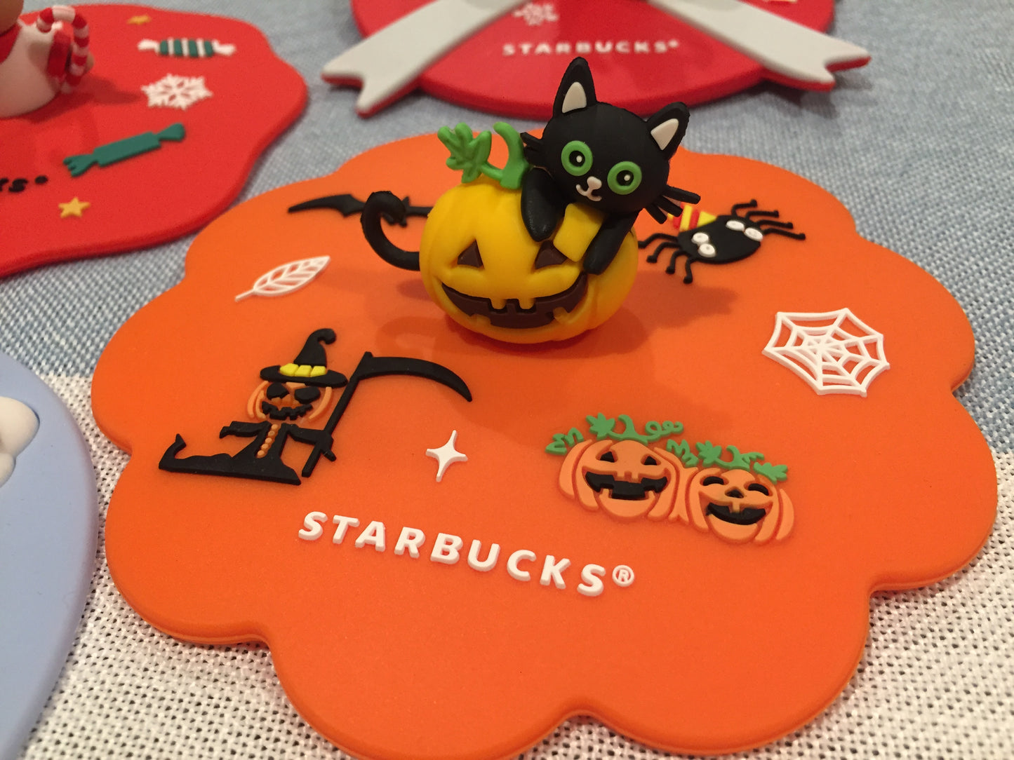 Starbucks Halloween Coffee Mug Cover Bear or Black cat