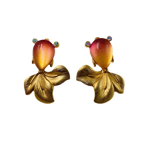Golden fish earring