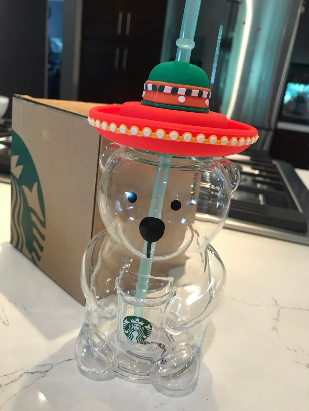 Hot New Limited Edition Starbucks Cute Bear Milk Cup Large Glass